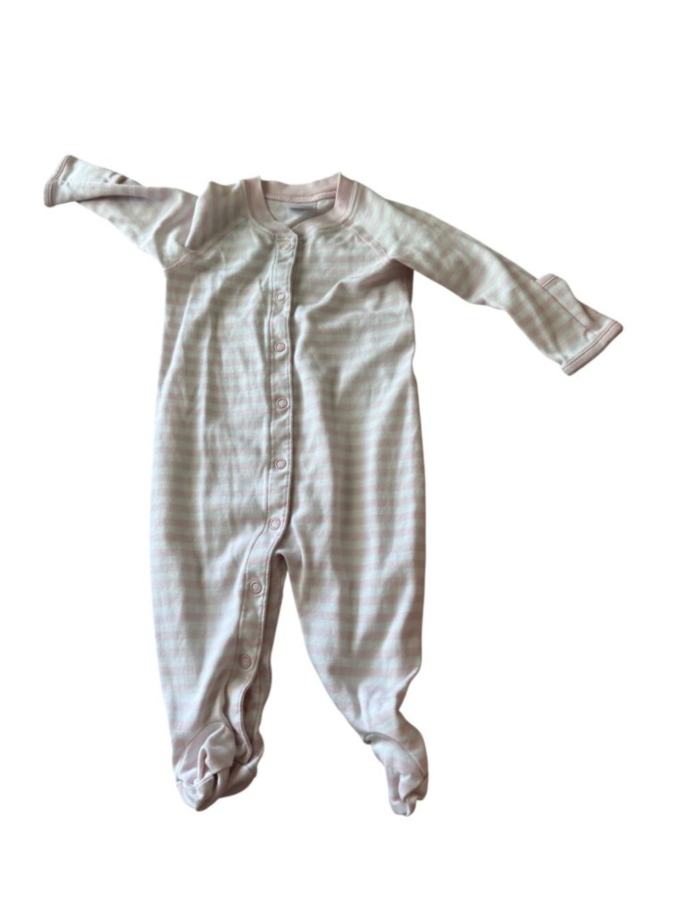 Hanna Andersson Baby Sleeper 60 cm 3-6 Months Pink Stripe Organic Pima Cotton
